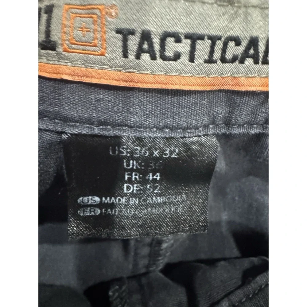 5.11 Tactical 74251 Cargo Pants Mens 36x32 Black Cotton Canvas Work Duty